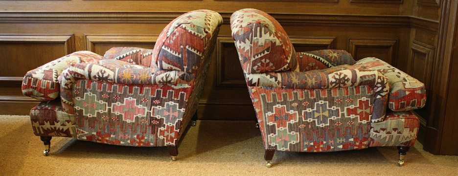 Turkish Kilim Pair of Lansdown Chairs